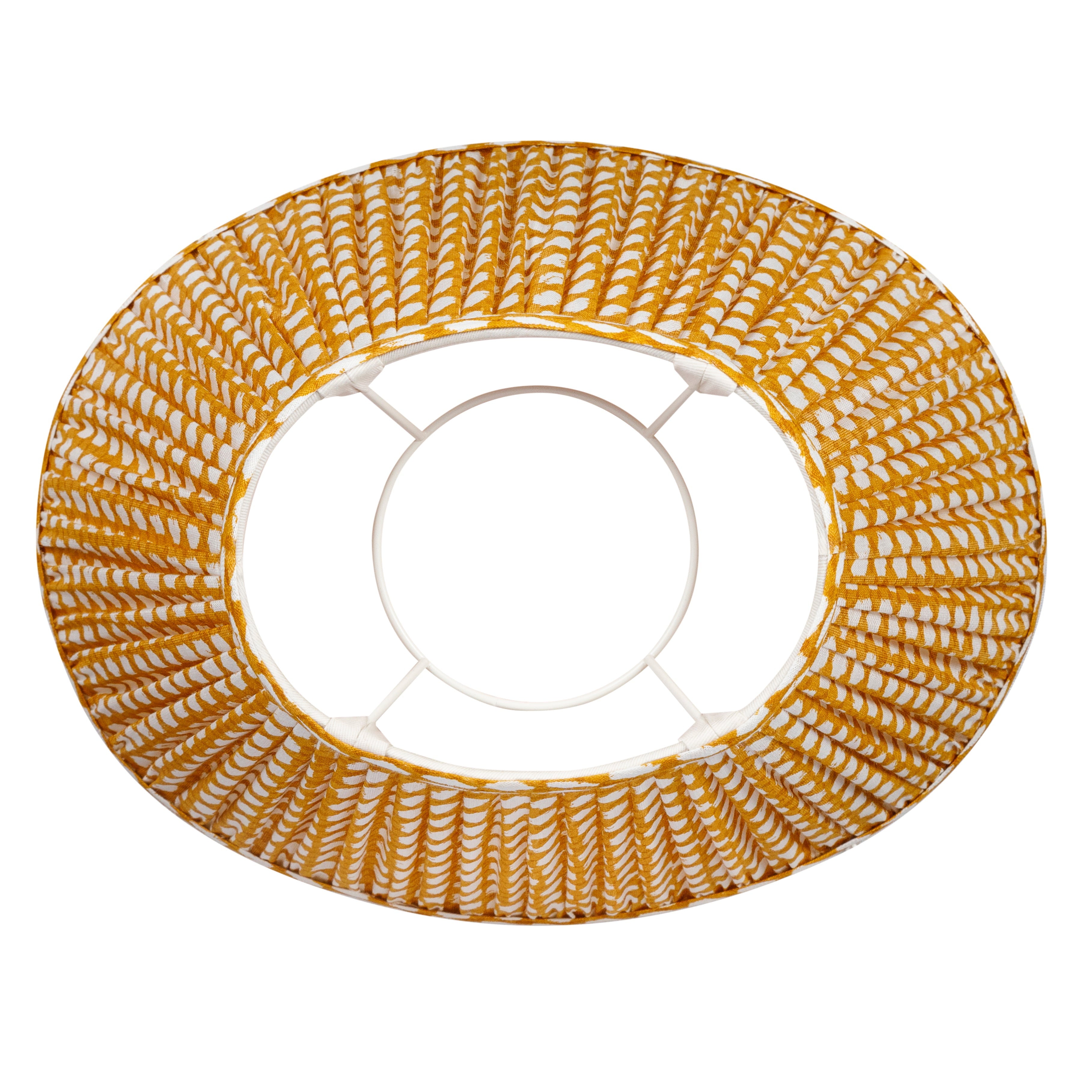 Oval Fermoie Lampshade - Wicker in Yellow | Newport Lamp And Shade | Located in Newport, RI