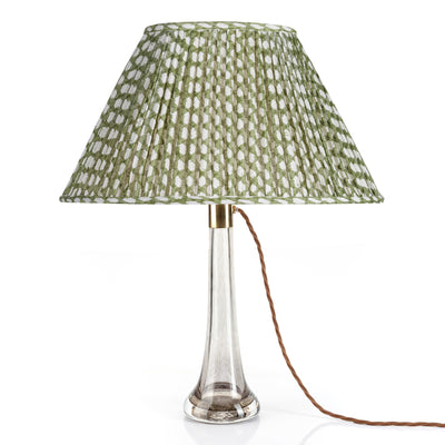 Oval Fermoie Lampshade - Wicker in Green | Newport Lamp And Shade | Located in Newport, RI