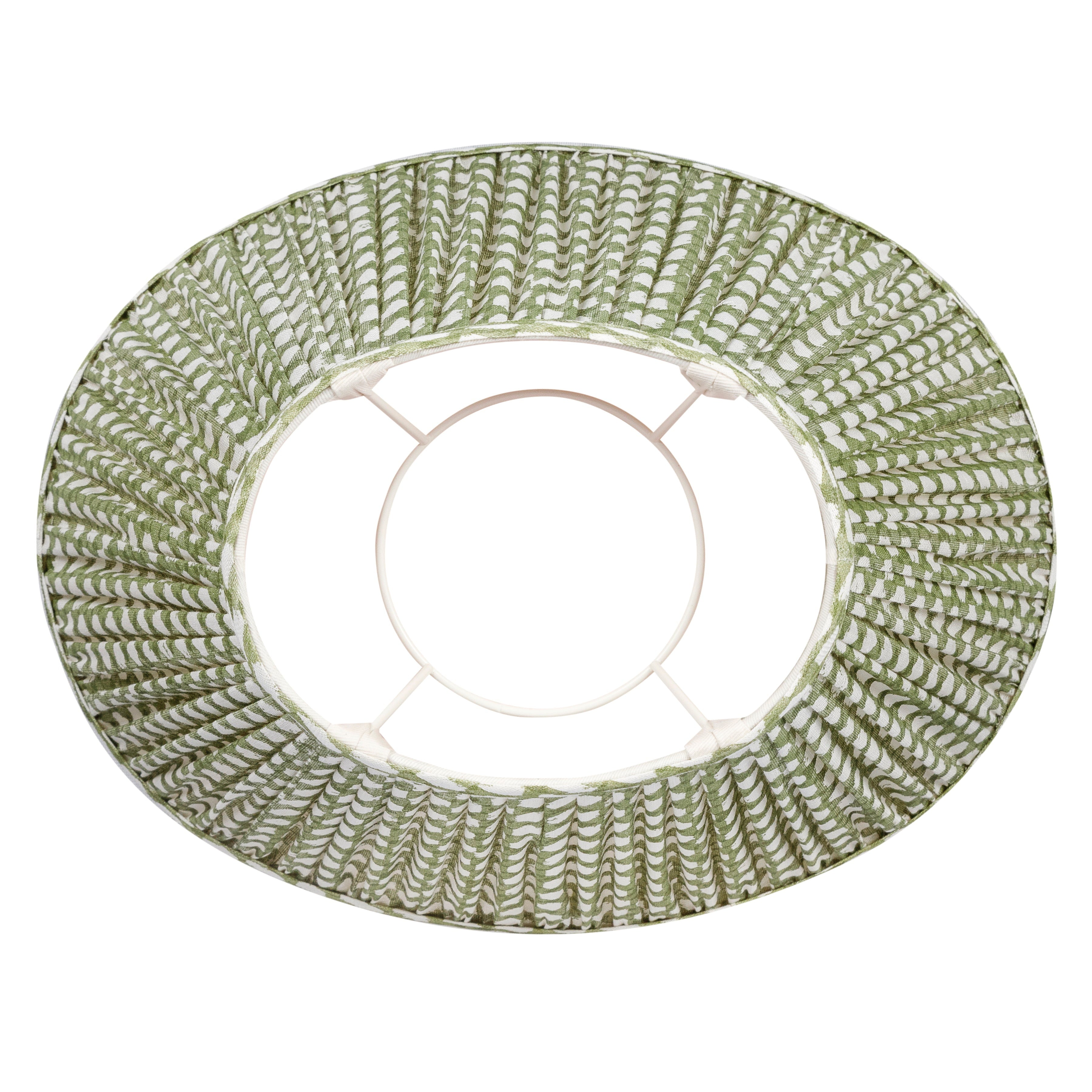 Oval Fermoie Lampshade - Wicker in Green | Newport Lamp And Shade | Located in Newport, RI