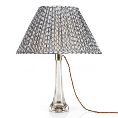 Oval Fermoie Lampshade - Wicker in Grey | Newport Lamp And Shade | Located in Newport, RI