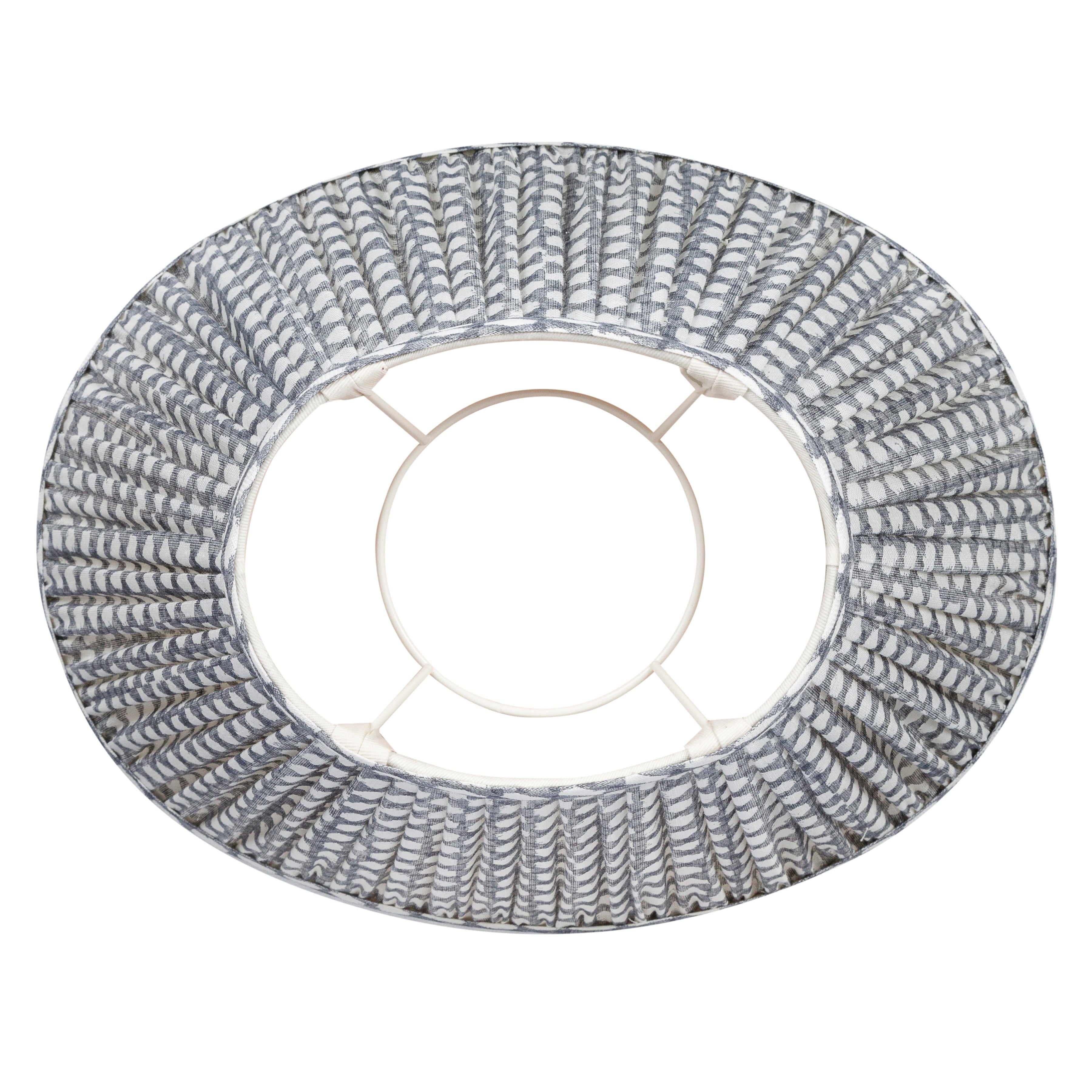 Oval Fermoie Lampshade - Wicker in Grey | Newport Lamp And Shade | Located in Newport, RI