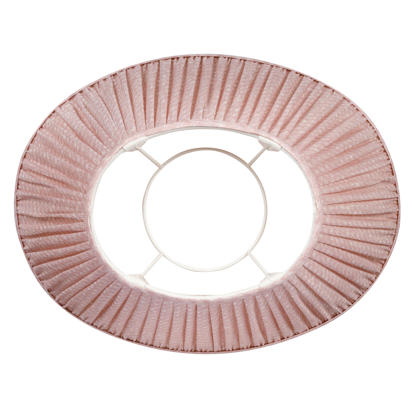 Oval Fermoie Lampshade - Figured Linen in Pink | Newport Lamp And Shade | Located in Newport, RI