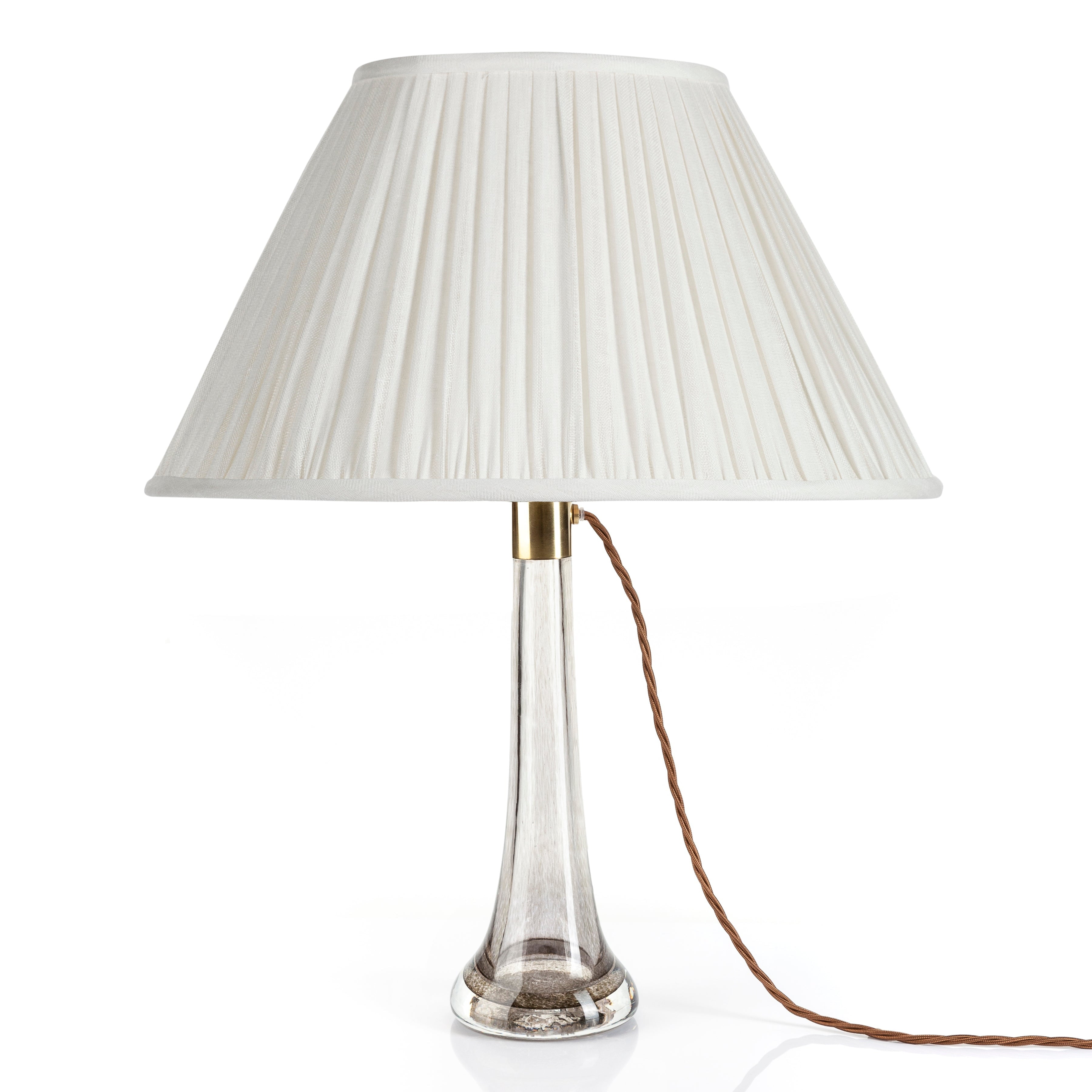 Oval Fermoie Lampshade - Plain Linen in Ivory | Newport Lamp And Shade | Located in Newport, RI