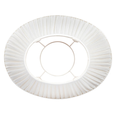 Oval Fermoie Lampshade - Plain Linen in Ivory | Newport Lamp And Shade | Located in Newport, RI