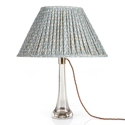 Oval Fermoie Lampshade - Rabanna in Light Blue | Newport Lamp And Shade | Located in Newport, RI