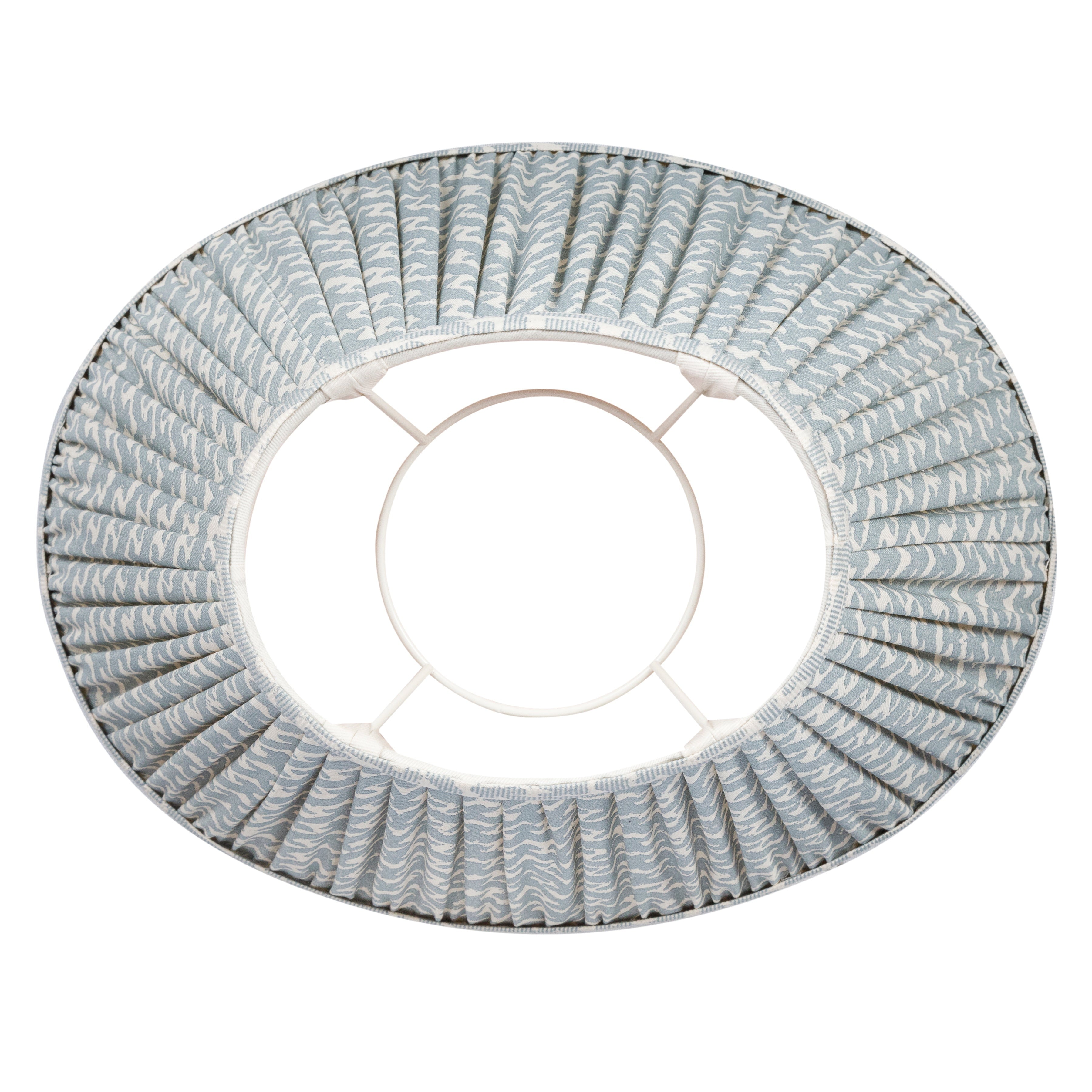 Oval Fermoie Lampshade - Rabanna in Light Blue | Newport Lamp And Shade | Located in Newport, RI