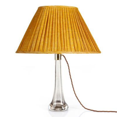Oval Fermoie Lampshade - Plain Linen in Club Yellow | Newport Lamp And Shade | Located in Newport, RI