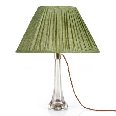 Oval Fermoie Lampshade - Plain Linen in Kintyre Green | Newport Lamp And Shade | Located in Newport, RI