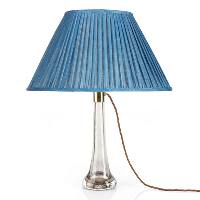 Oval Fermoie Lampshade - Plain Linen in Sacre Bleu | Newport Lamp And Shade | Located in Newport, RI