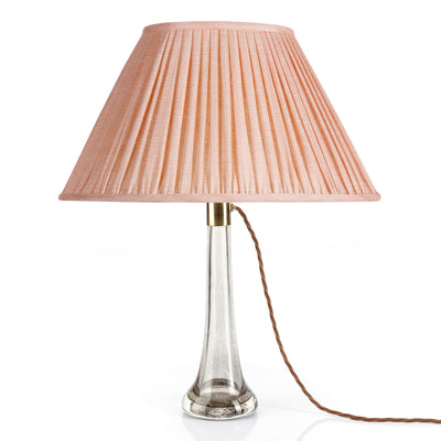 Oval Fermoie Lampshade - Plain Linen in Pink Moire | Newport Lamp And Shade | Located in Newport, RI
