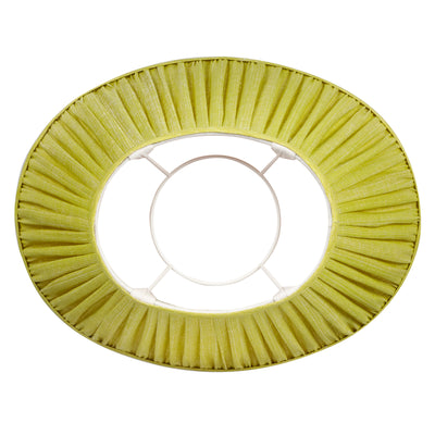 Oval Fermoie Lampshade - Plain Linen in Euphorbia | Newport Lamp And Shade | Located in Newport, RI