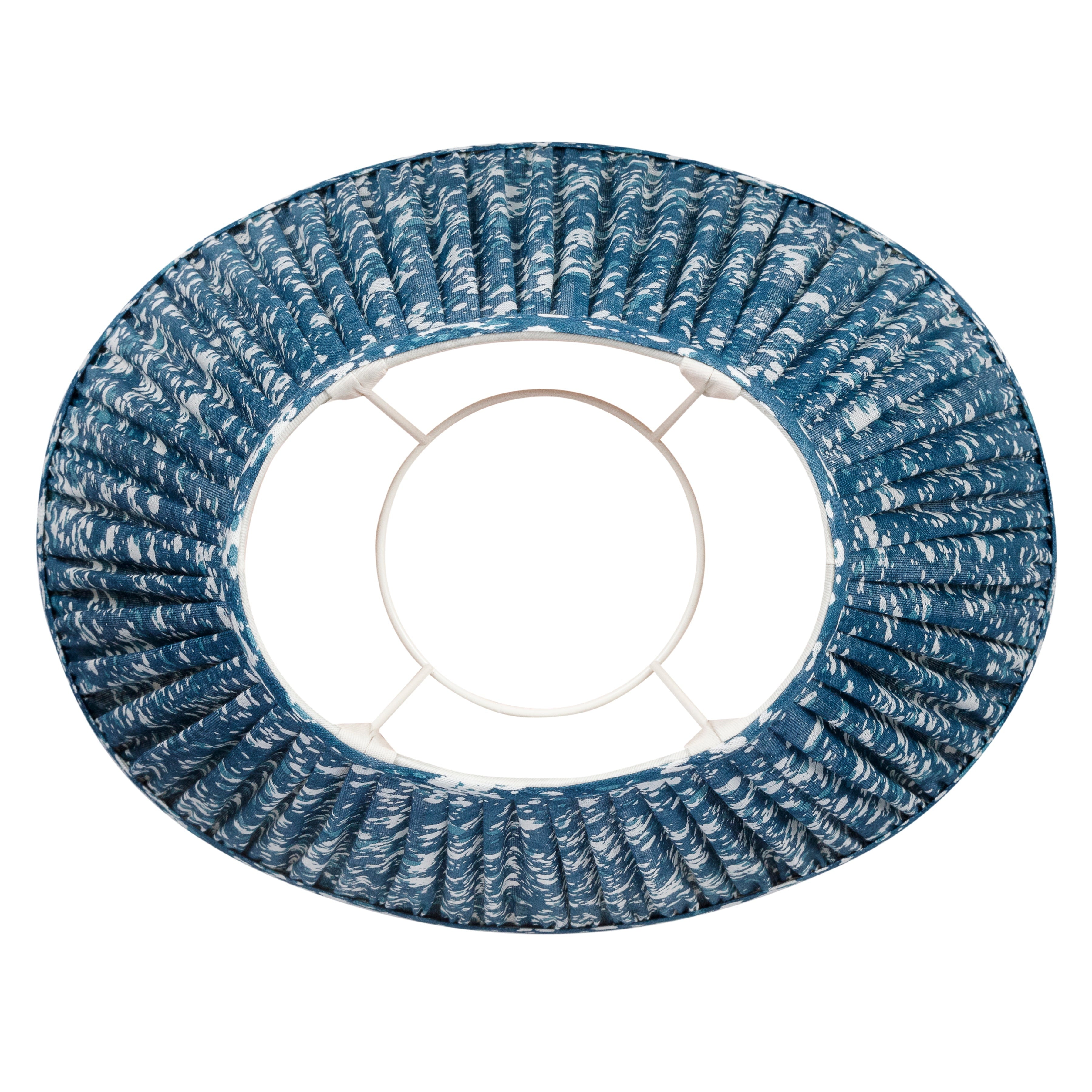 Oval Fermoie Lampshade - Quartz in Blue | Newport Lamp And Shade | Located in Newport, RI