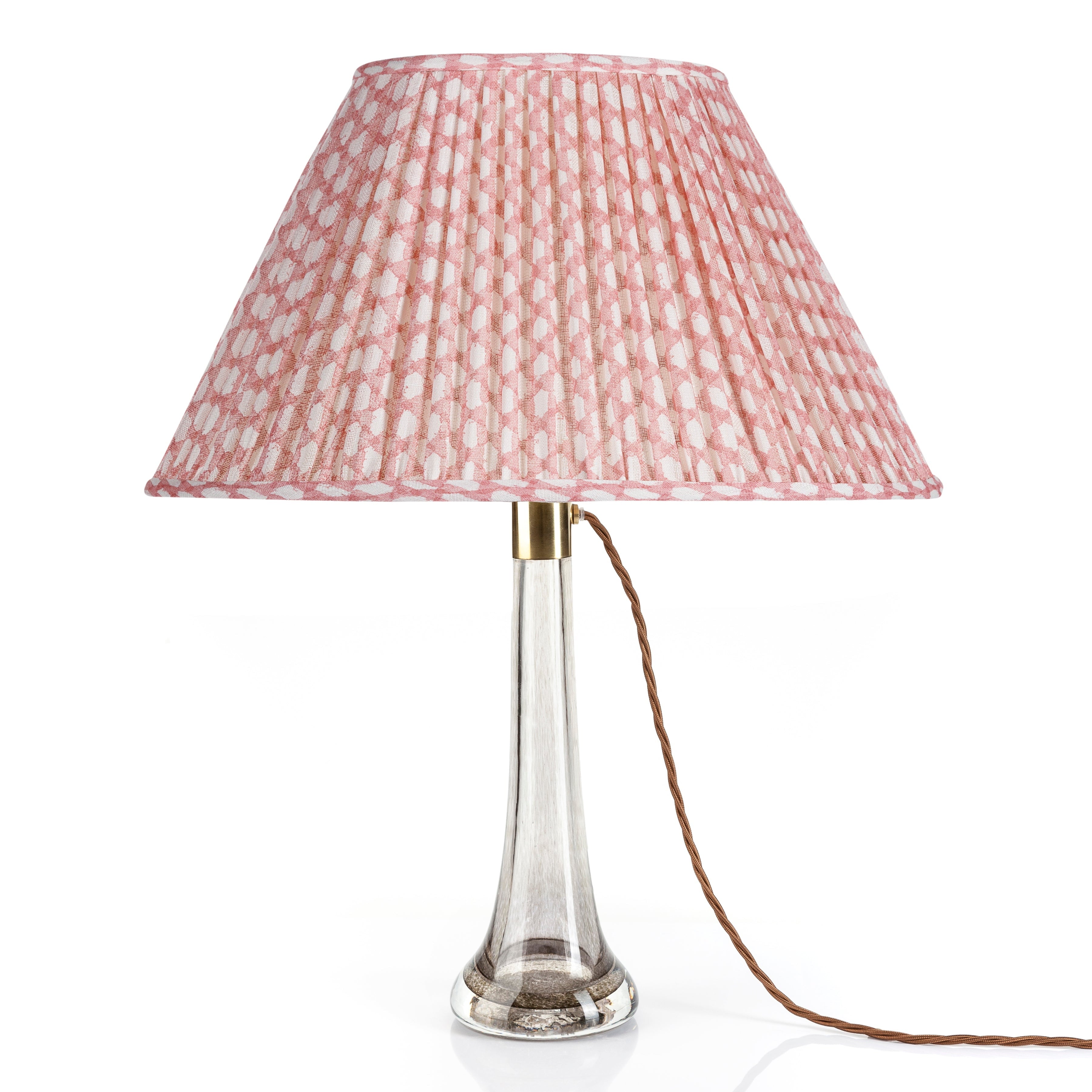 Oval Fermoie Lampshade - Wicker in Pink | Newport Lamp And Shade | Located in Newport, RI