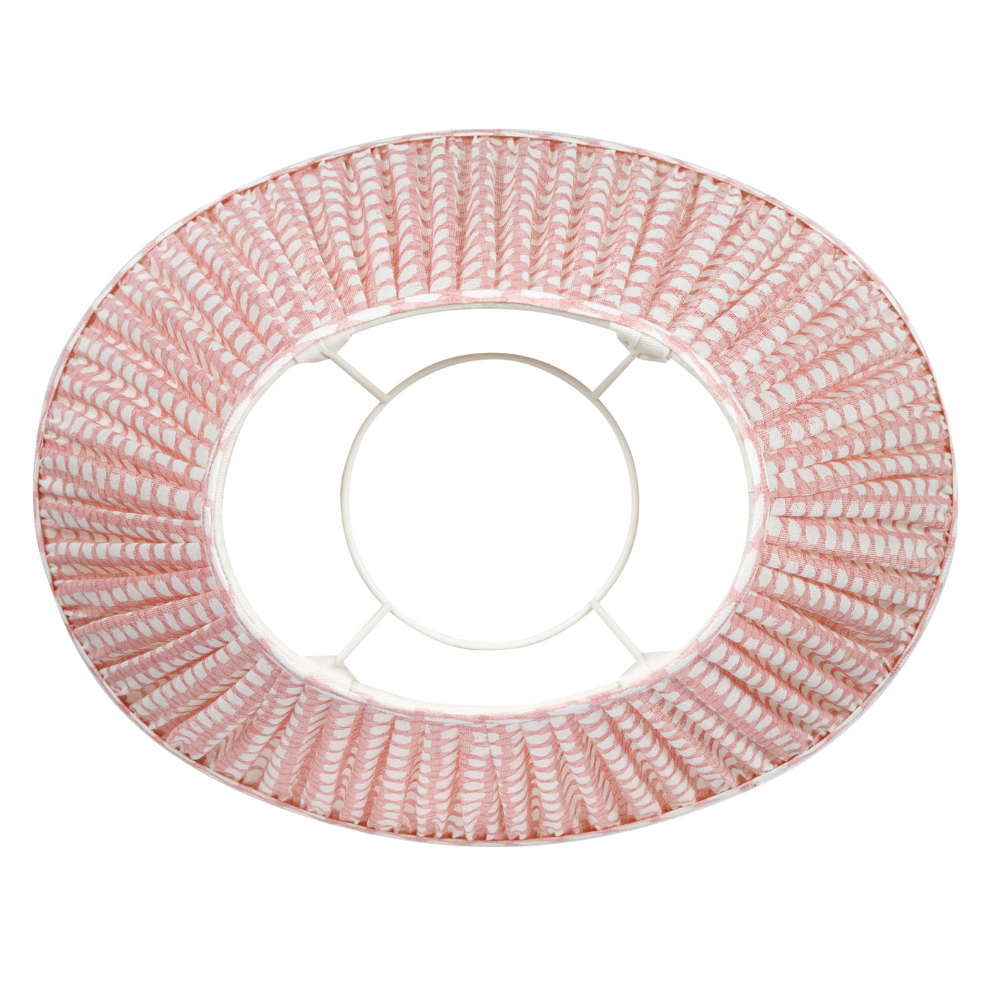 Oval Fermoie Lampshade - Wicker in Pink | Newport Lamp And Shade | Located in Newport, RI