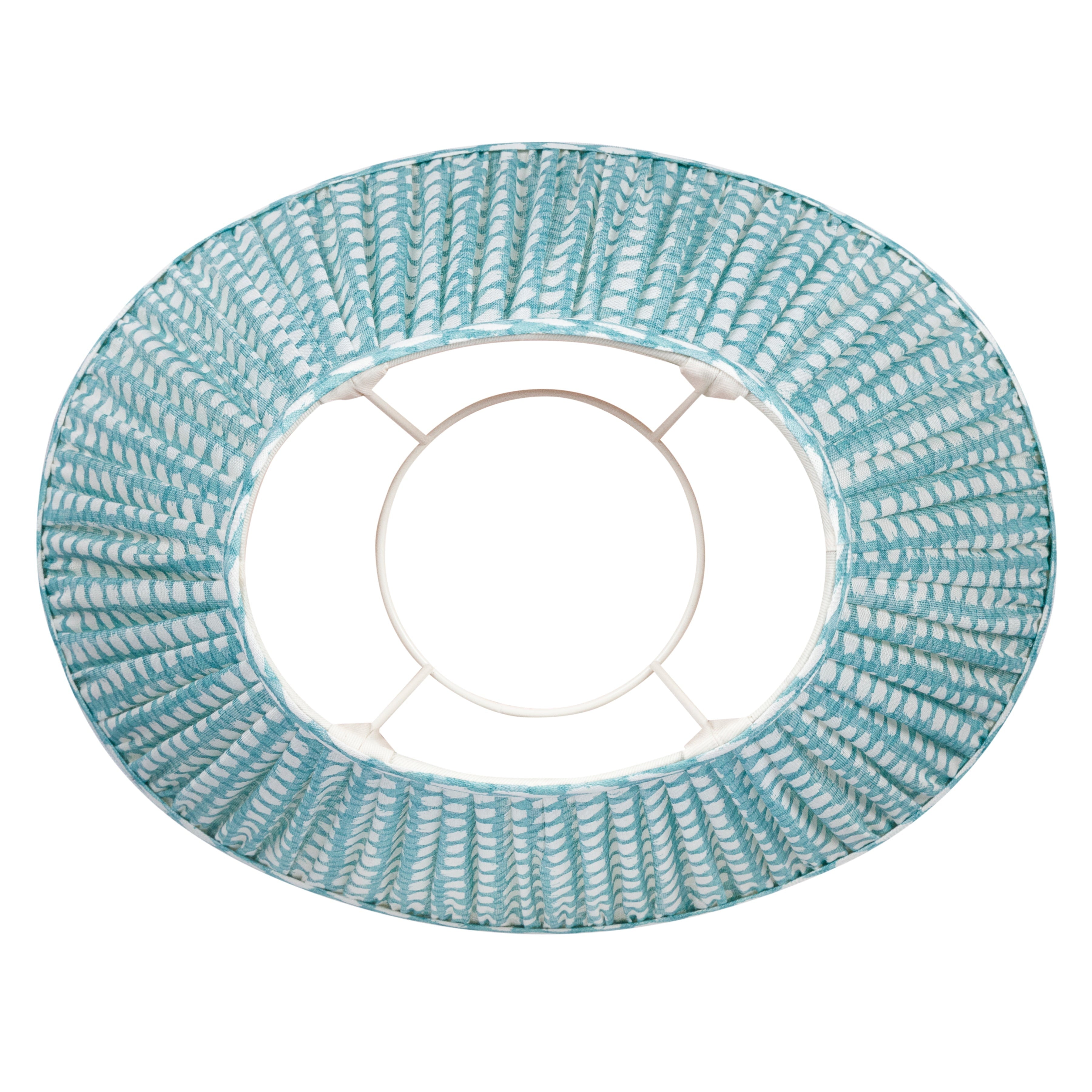 14" Oval Fermoie Lampshade - Wicker in Turquoise | Newport Lamp And Shade | Located in Newport, RI