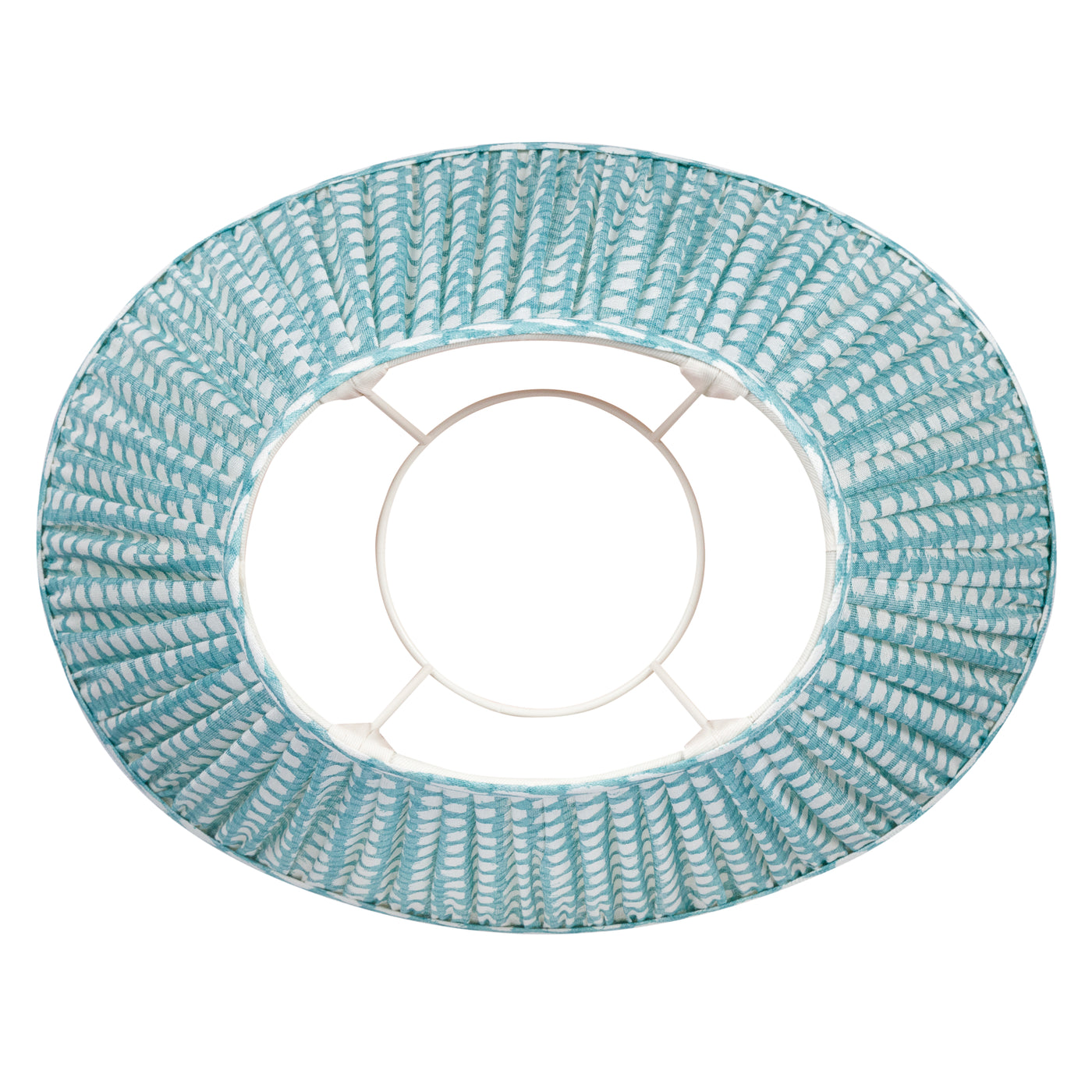 Oval Fermoie Lampshade - Wicker in Turquoise | Newport Lamp And Shade | Located in Newport, RI
