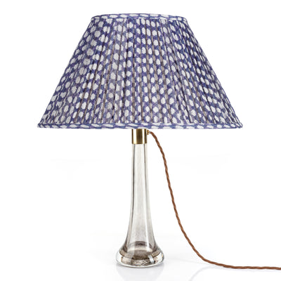 Oval Fermoie Lampshade - Wicker in Indigo | Newport Lamp And Shade | Located in Newport, RI