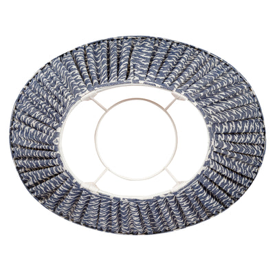 Oval Fermoie Lampshade - Rabanna in Navy Blue | Newport Lamp And Shade | Located in Newport, RI