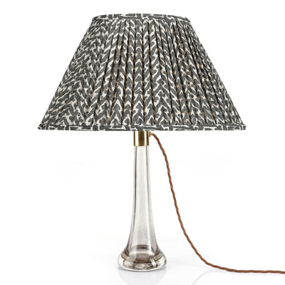 Oval Fermoie Lampshade - Rabanna in Charcoal | Newport Lamp And Shade | Located in Newport, RI
