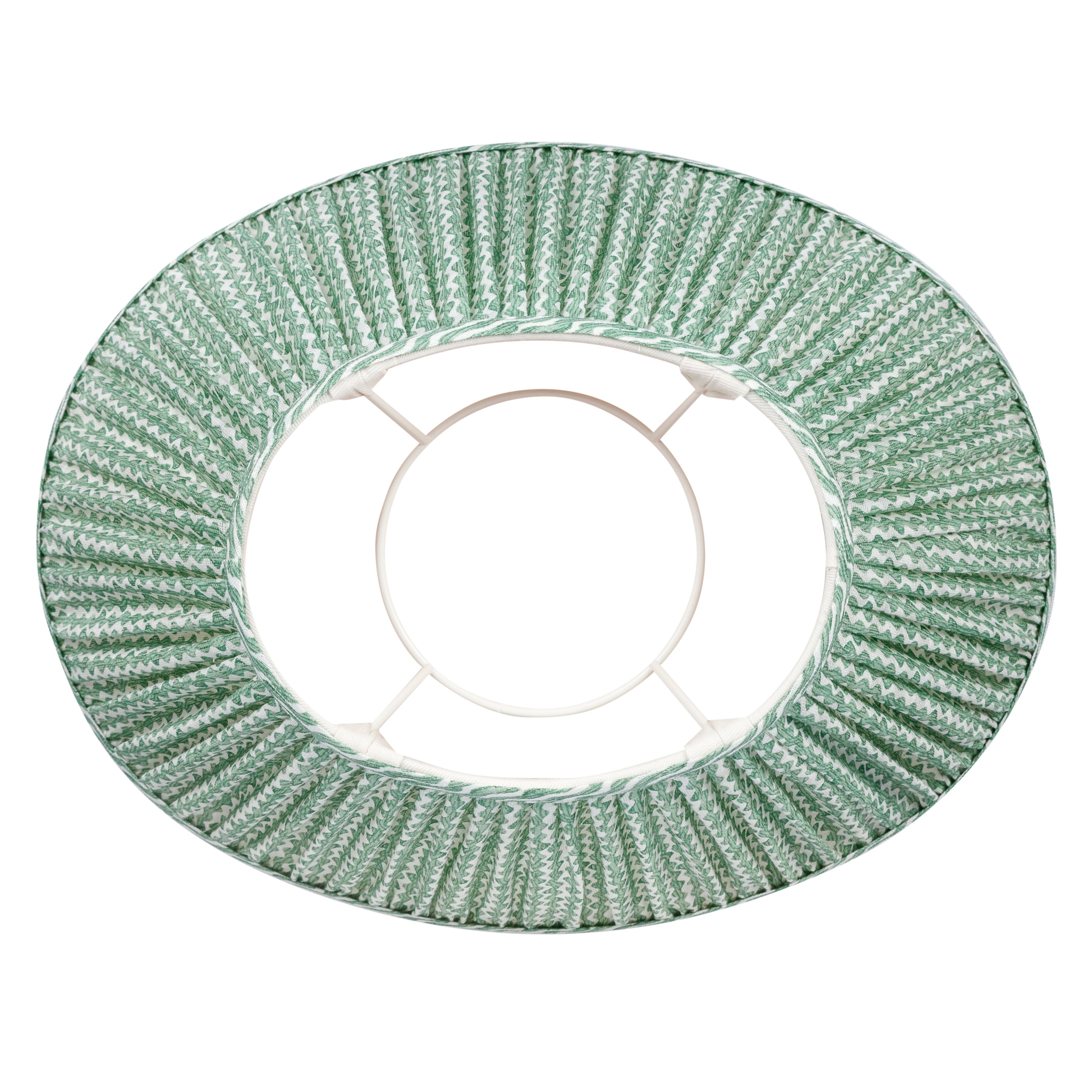 Oval Fermoie Lampshade - Popple in Green | Newport Lamp And Shade | Located in Newport, RI