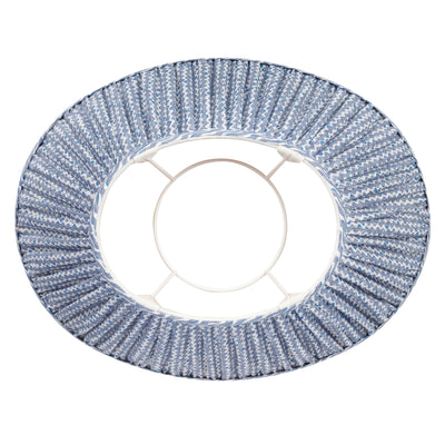 Oval Fermoie Lampshade - Popple in Blue | Newport Lamp And Shade | Located in Newport, RI