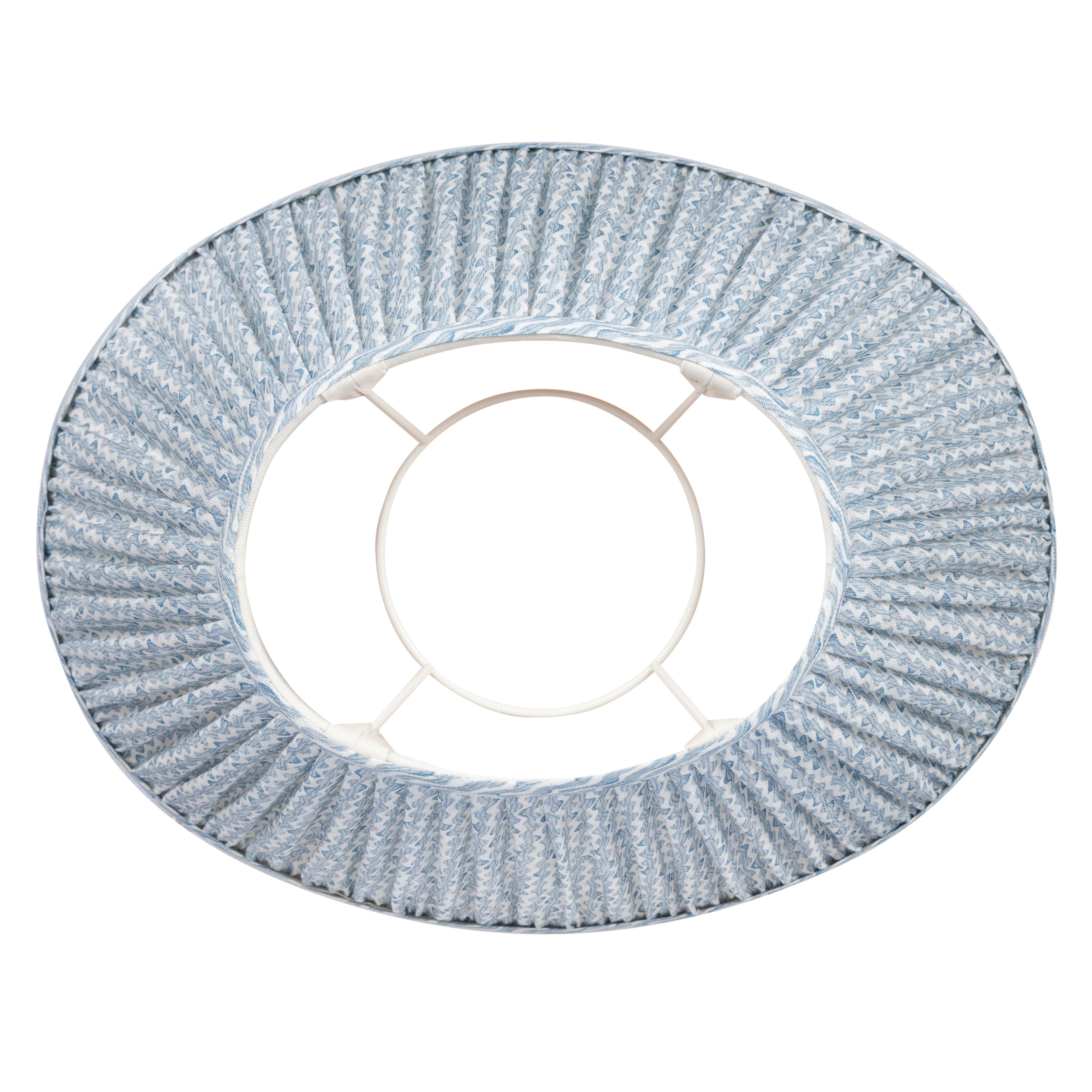 Oval Fermoie Lampshade - Popple in Light Blue | Newport Lamp And Shade | Located in Newport, RI