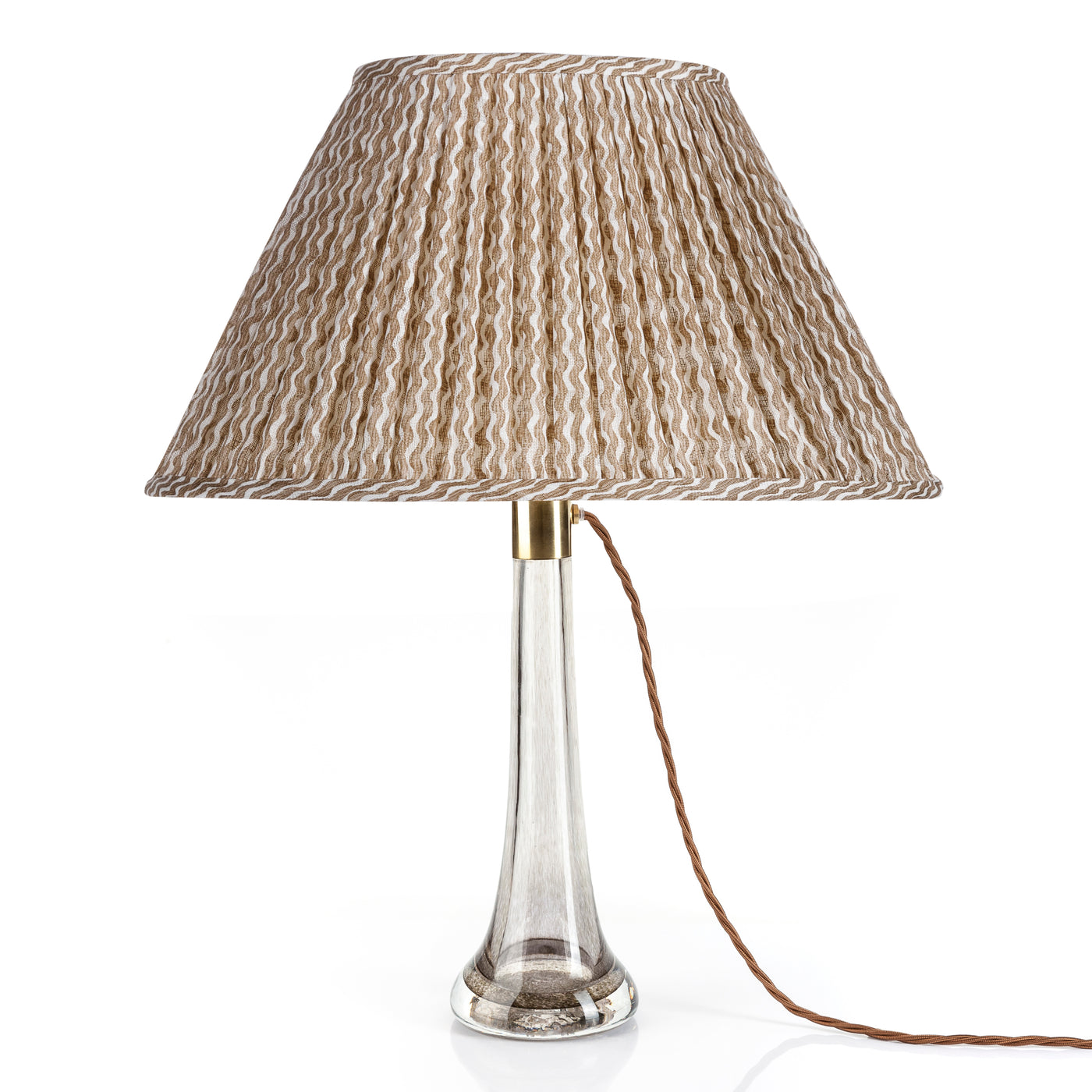 14" Oval Fermoie Lampshade - Popple in Nut Brown | Newport Lamp And Shade | Located in Newport, RI