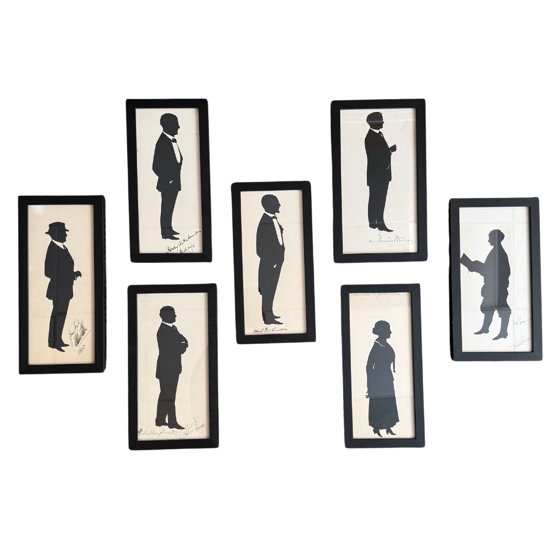 Set of Seven Silhouettes of Parsonages in the Arts Community by Beatrix Sherman