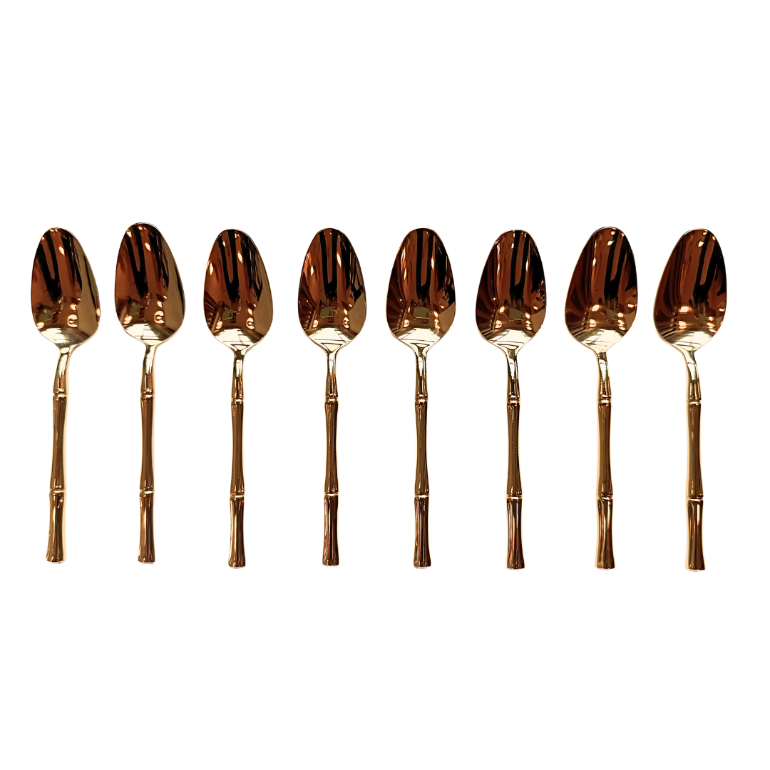 A Set of Vintage Gilt Bamboo Flatware from CD Peacock