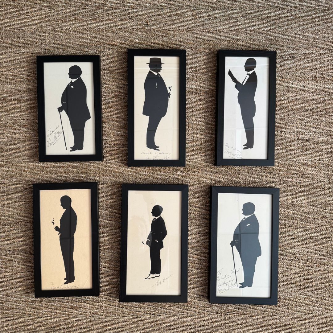 Set of Six Silhouettes of Actors by Beatrix Sherman