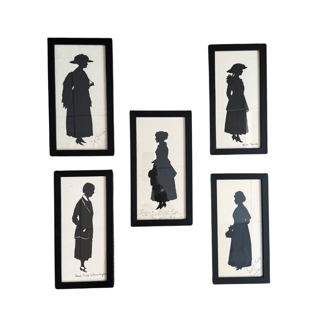 Set of Five Silhouettes of Actresses II by Beatrix Sherman