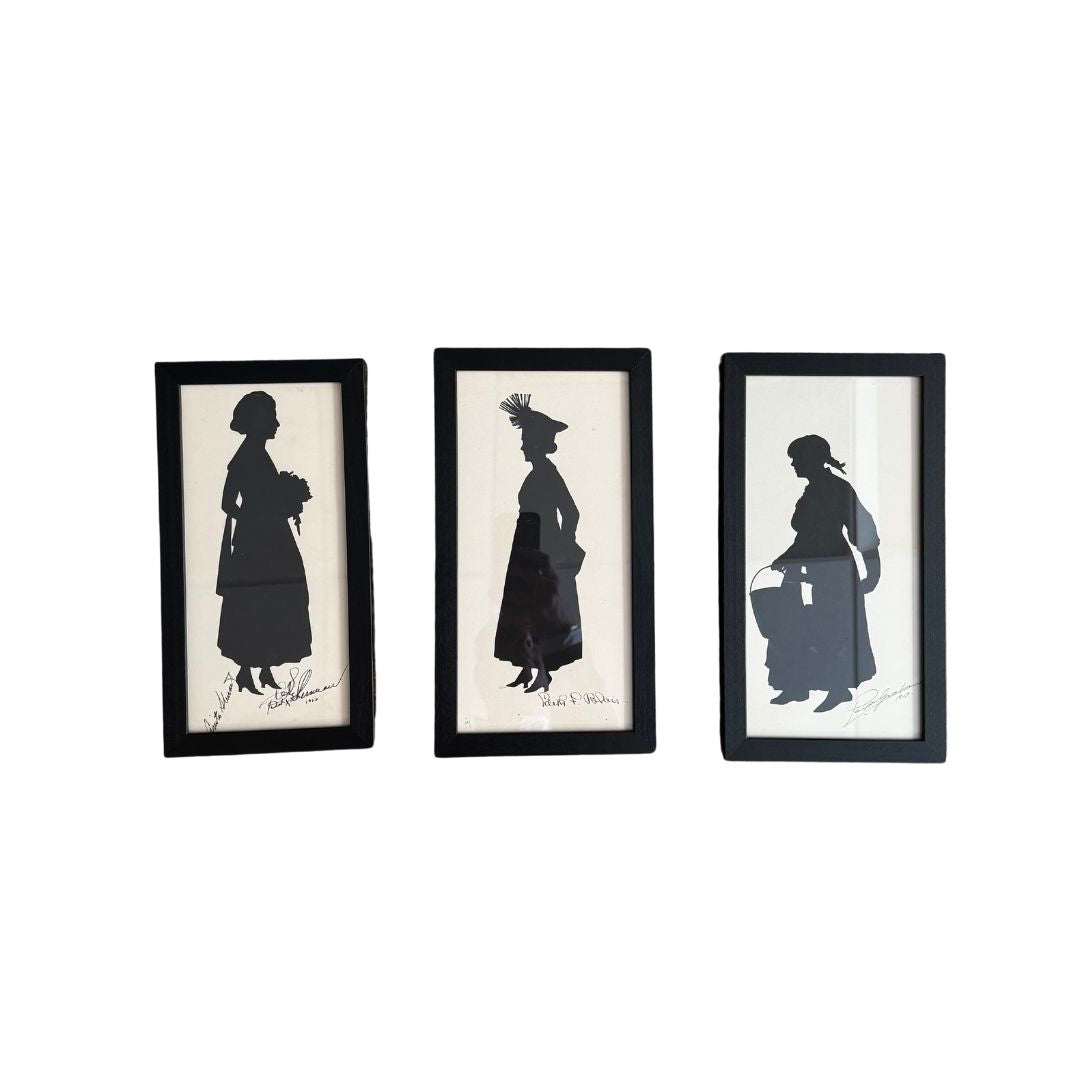 Set of Three Silhouettes of Actresses by Beatrix Sherman