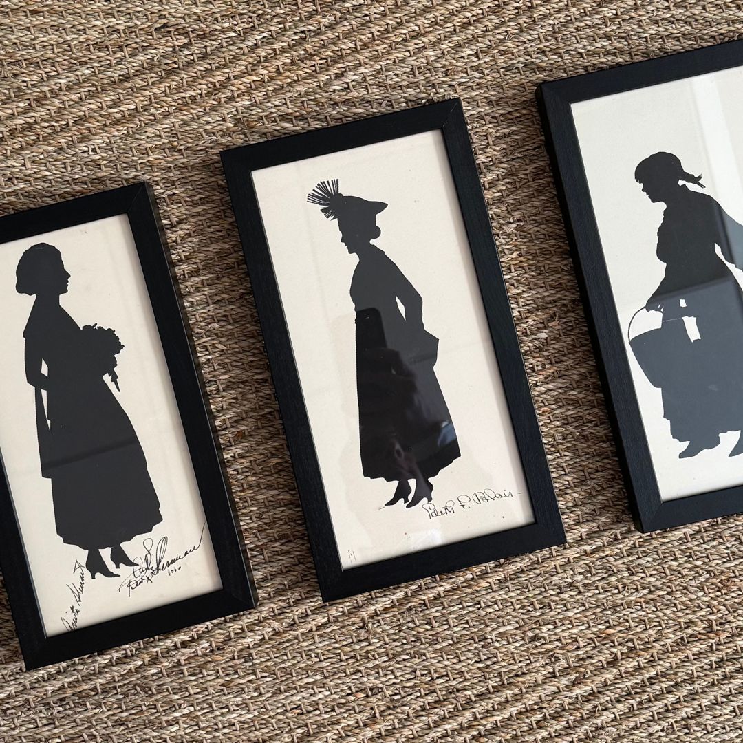 Set of Three Silhouettes of Actresses by Beatrix Sherman