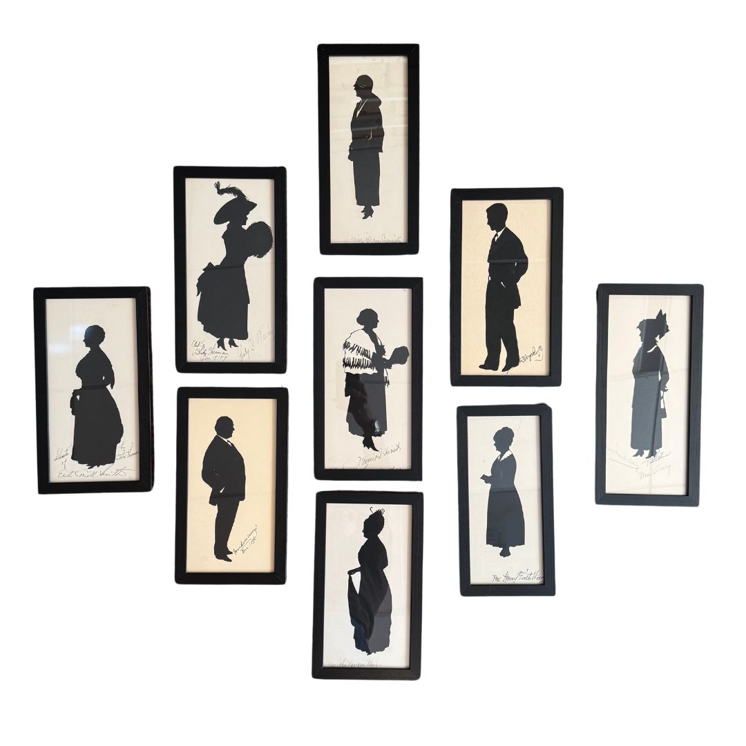 Set of Nine Silhouettes of Socialites I by Beatrix Sherman