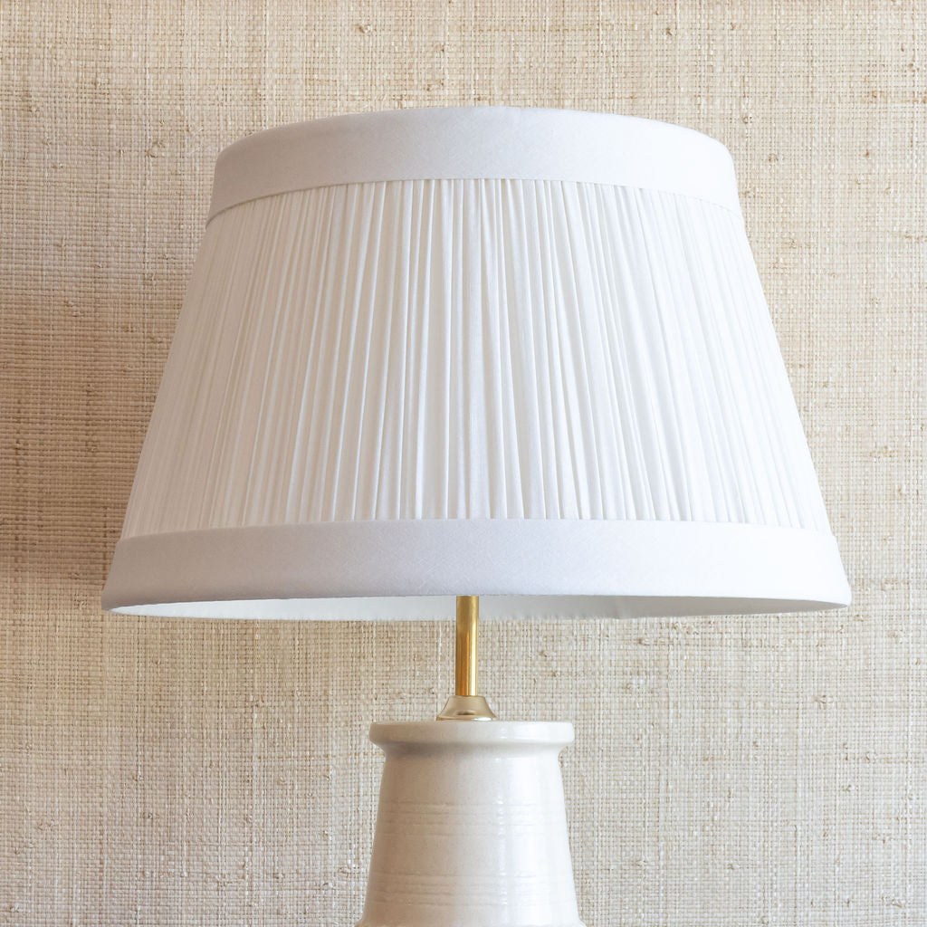 Amelia Lampshade in Off-White Linen | Newport Lamp And Shade | Located in Newport, RI