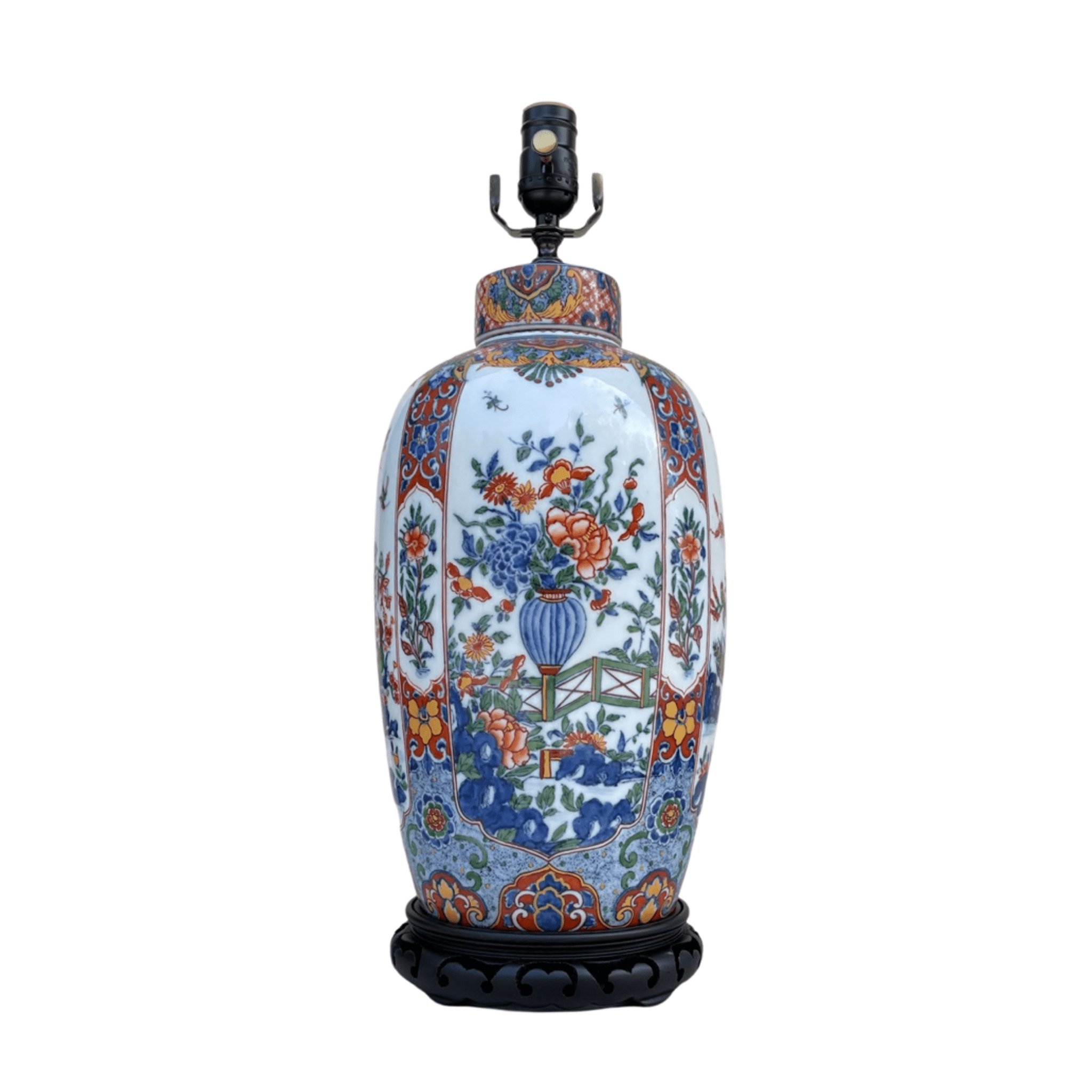 A Hand Painted Imari Jar & Cover, Now Mounted as a Table Lamp | Newport Lamp And Shade | Located in Newport, RI