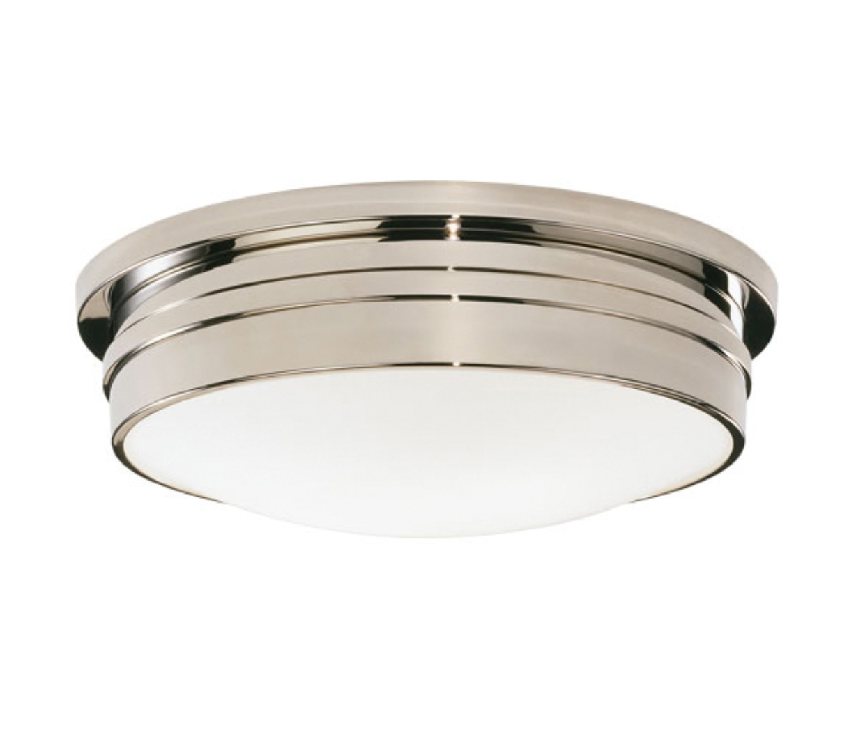 Classic Round Flushmount in Polished Nickel Finish | Newport Lamp And Shade | Located in Newport, RI