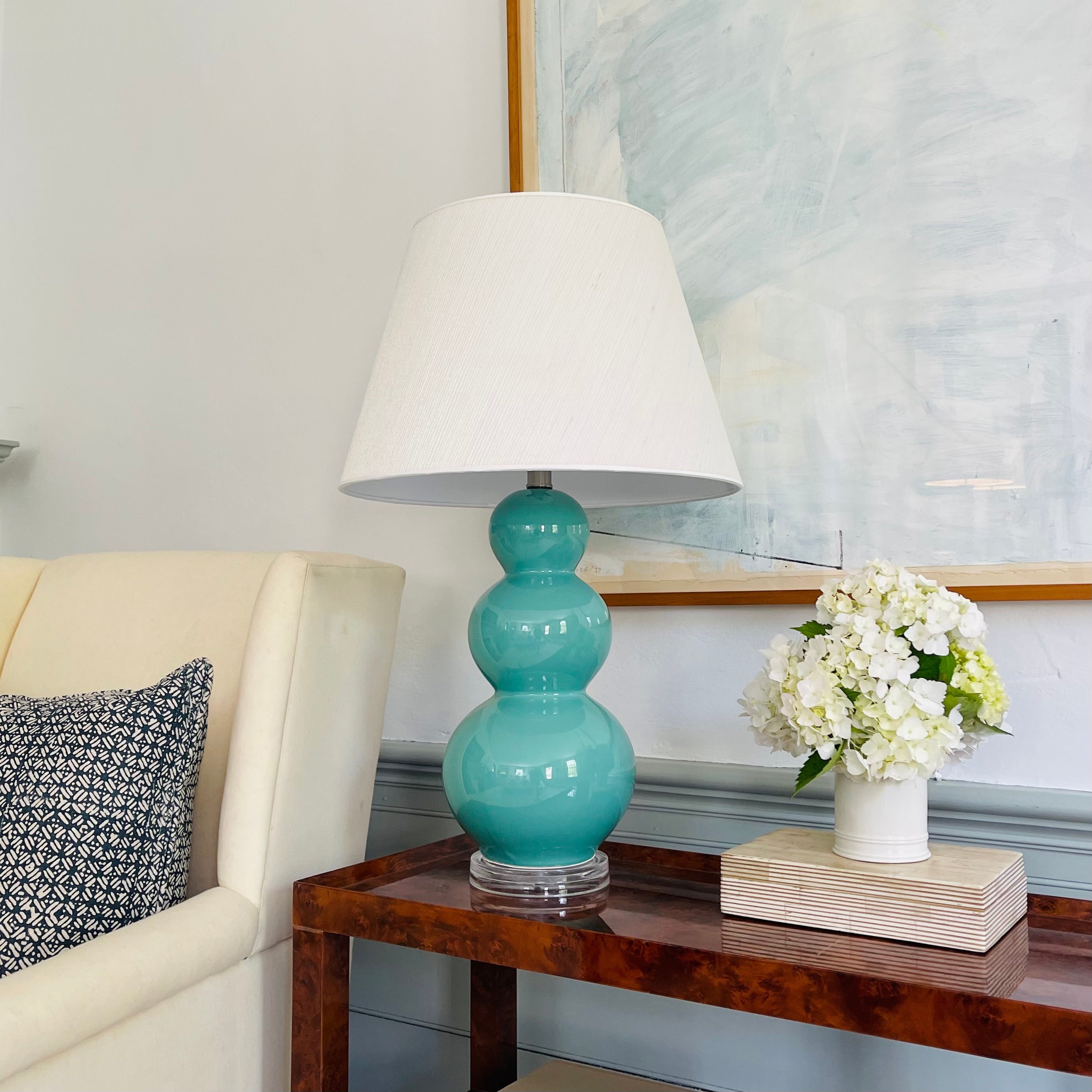 Courtney Table Lamp in Teal - Lighting - Newport Lamp & Shade Company - Newport Lamp & Shade Company