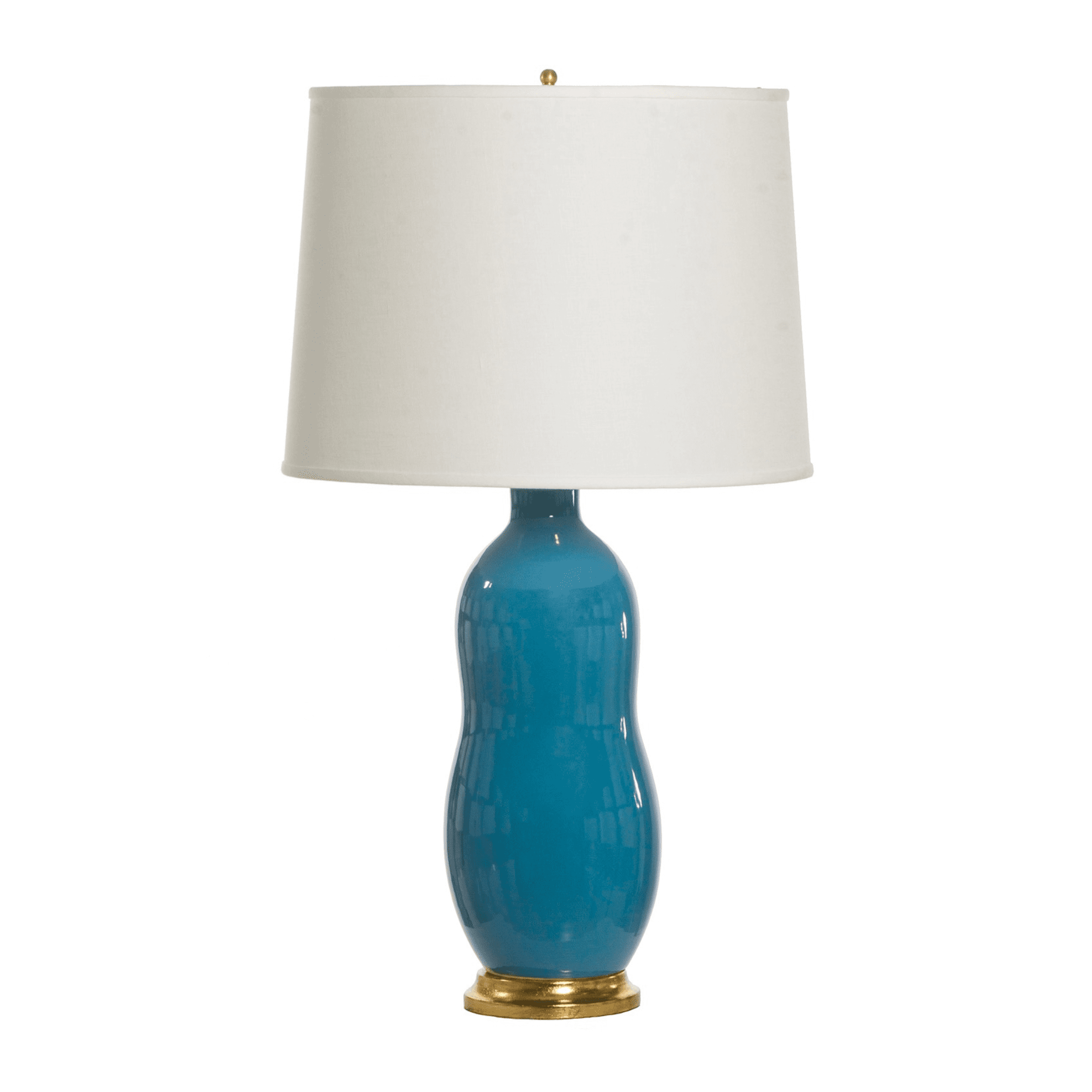 Lotus Table Lamp in Seaside Blue (Set of 2) | Newport Lamp And Shade | Located in Newport, RI