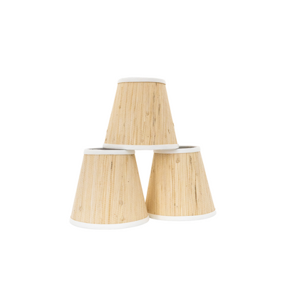 Natural Grasscloth Lampshade Candle-Clip | Newport Lamp And Shade | Located in Newport, RI