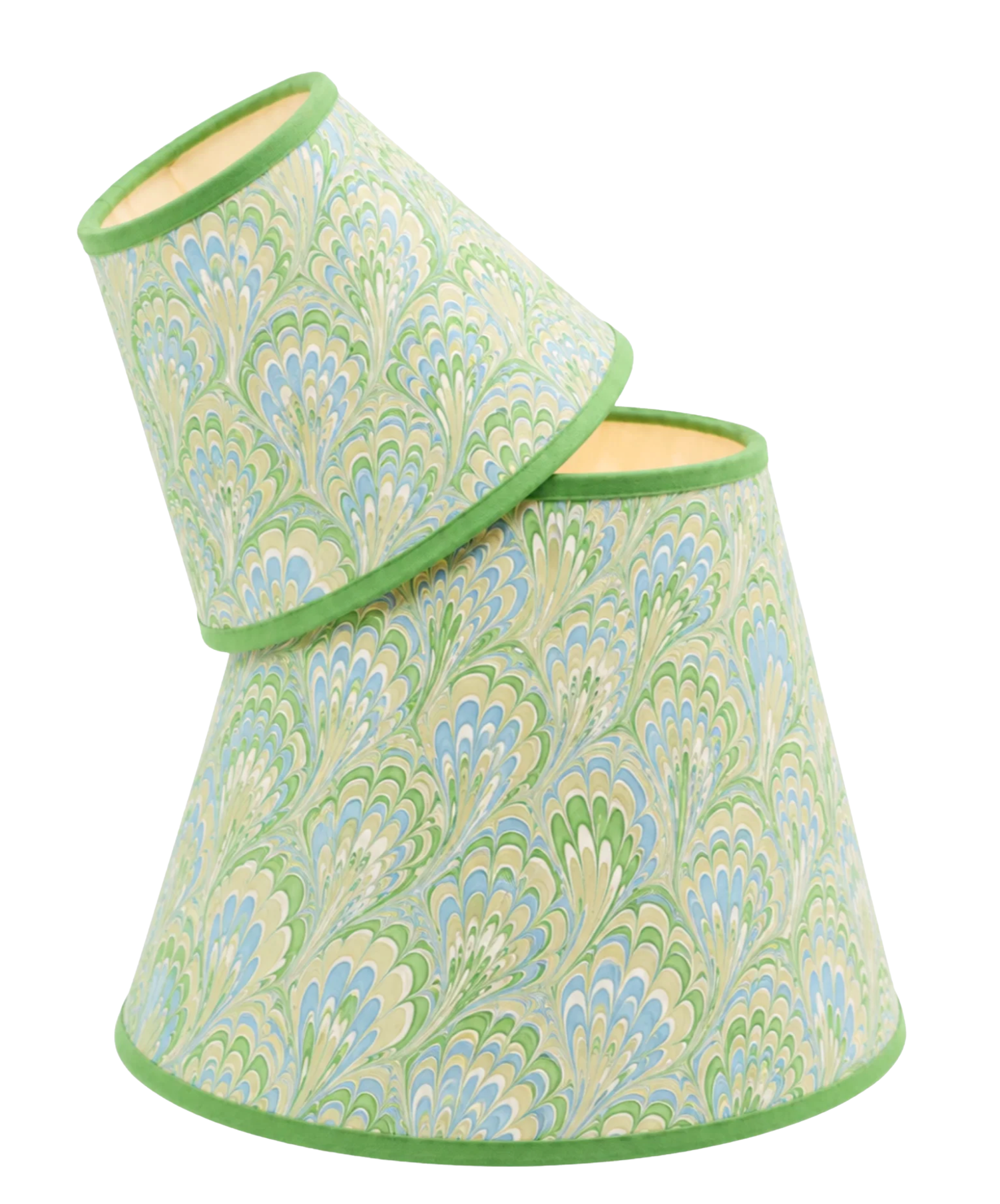10 inch Marbled Paper Lampshade in Green