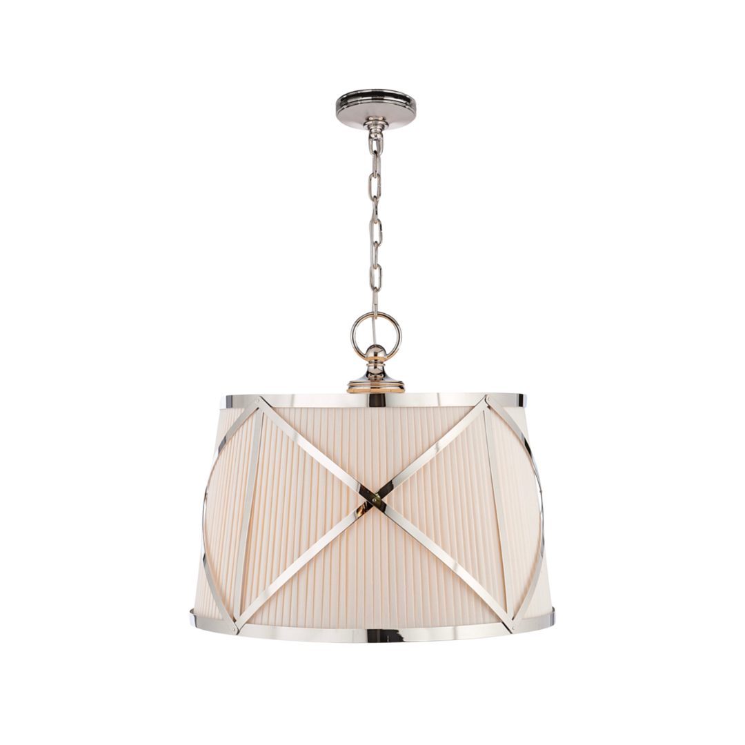 Grosvenor Large Single Hanging Shade in Polished Nickel by Visual Comfort - Newport Lamp & Shade Company