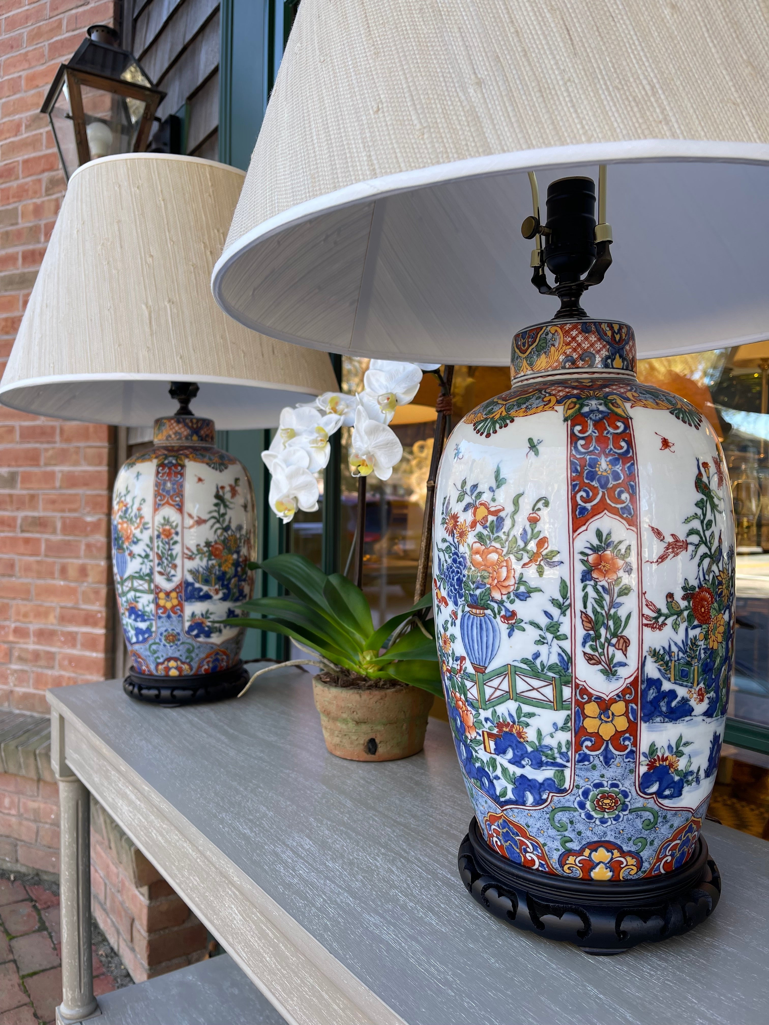 A Hand Painted Imari Jar & Cover, Now Mounted as a Table Lamp | Newport Lamp And Shade | Located in Newport, RI