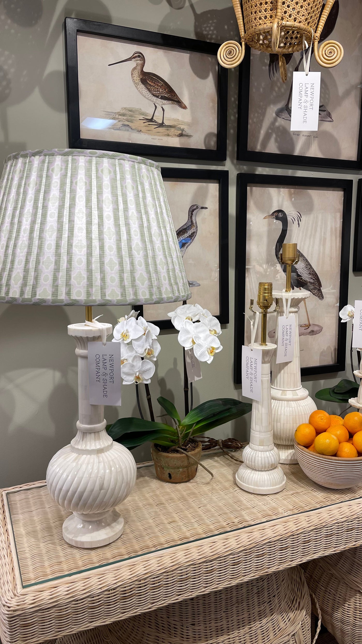 Spring Lampshade in Green & Lavender | Newport Lamp And Shade | Located in Newport, RI