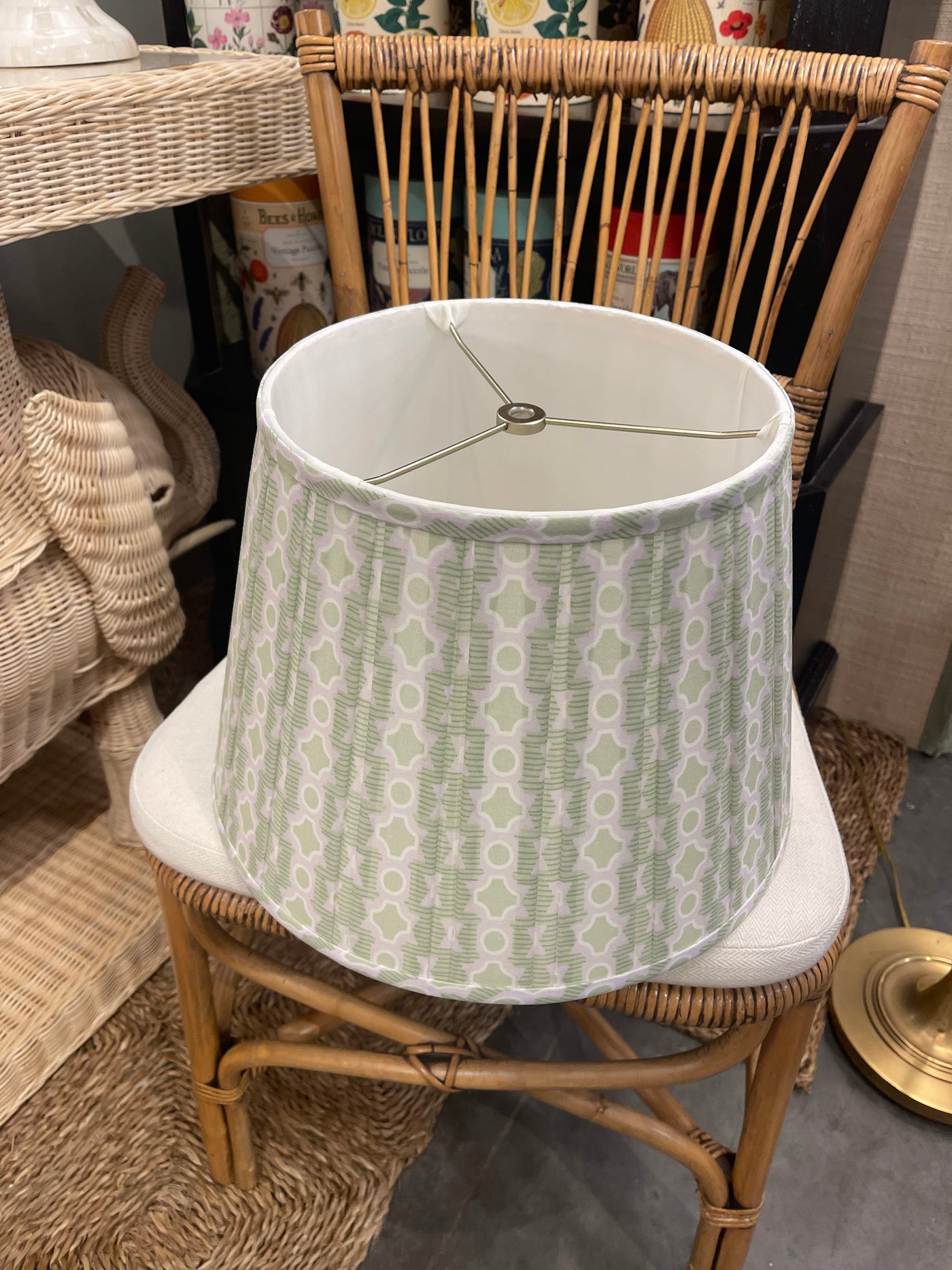 Spring Lampshade in Green & Lavender | Newport Lamp And Shade | Located in Newport, RI