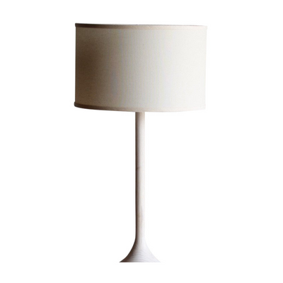 Trumpet Table Lamp in Whitewash (Large) | Newport Lamp And Shade | Located in Newport, RI