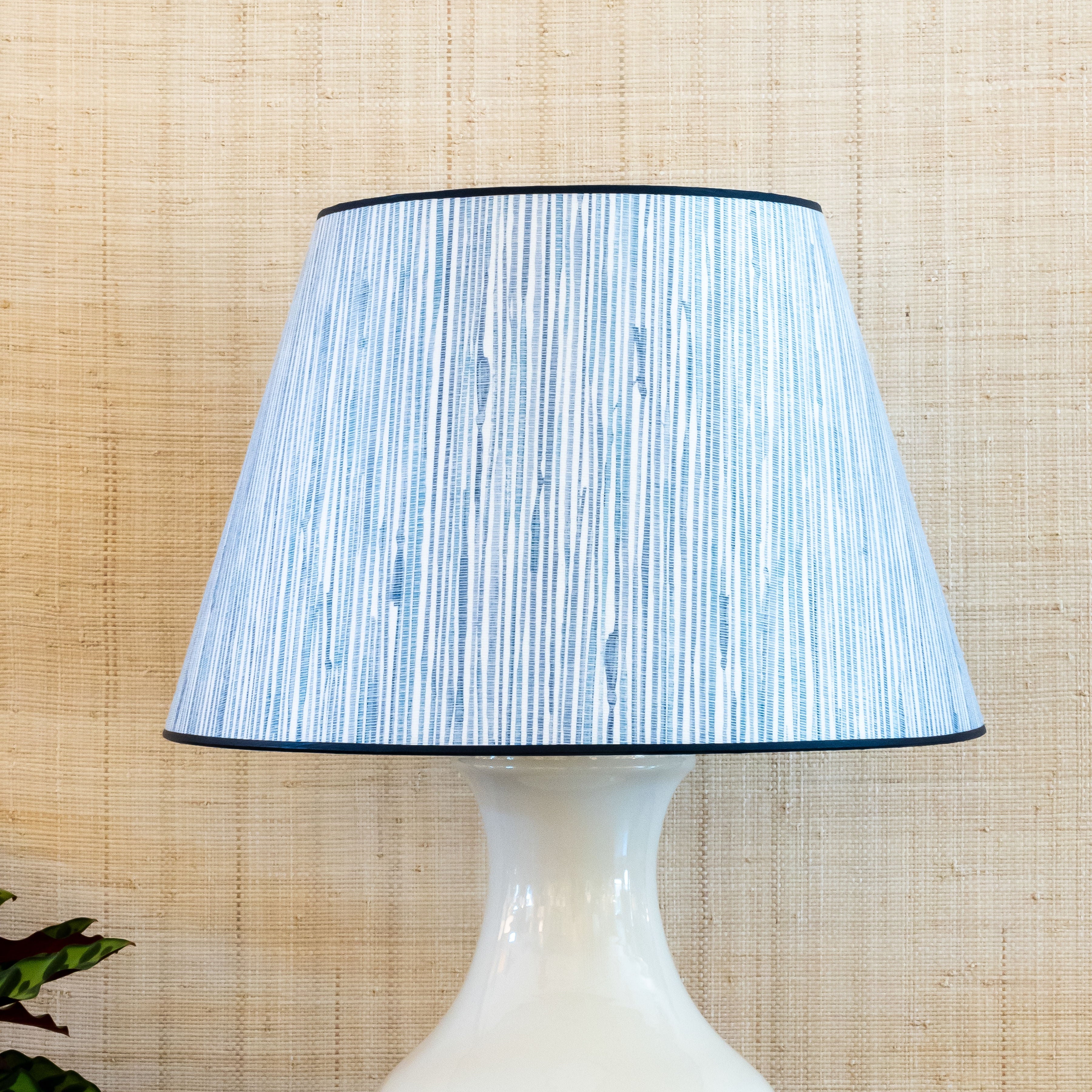 New Grasscloth Lampshade in Blue | Newport Lamp And Shade | Located in Newport, RI