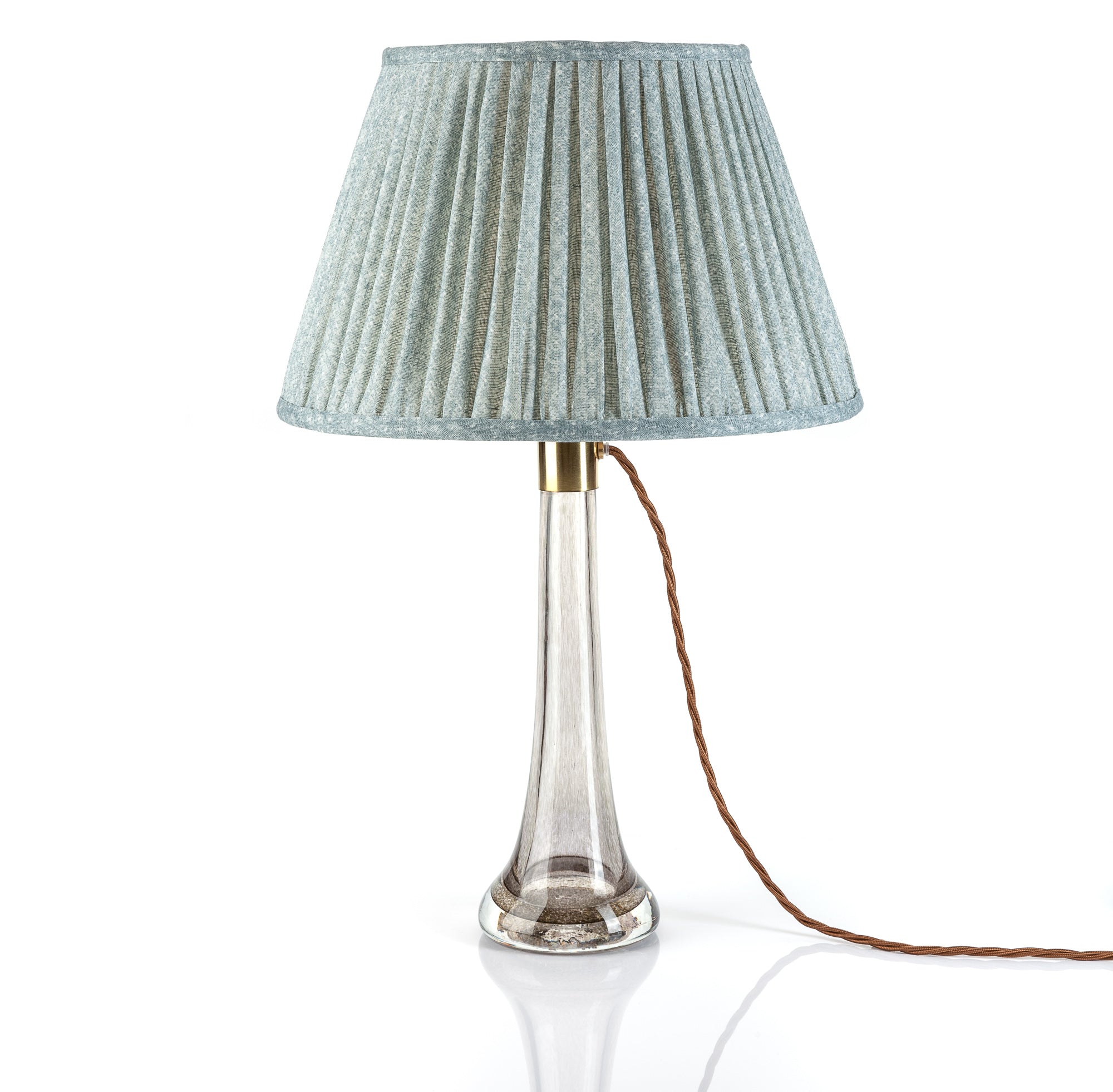 6" Fermoie Lampdshade - Figured Linen in Blue - Lampshades - Fermoie - Newport Lamp & Shade Company