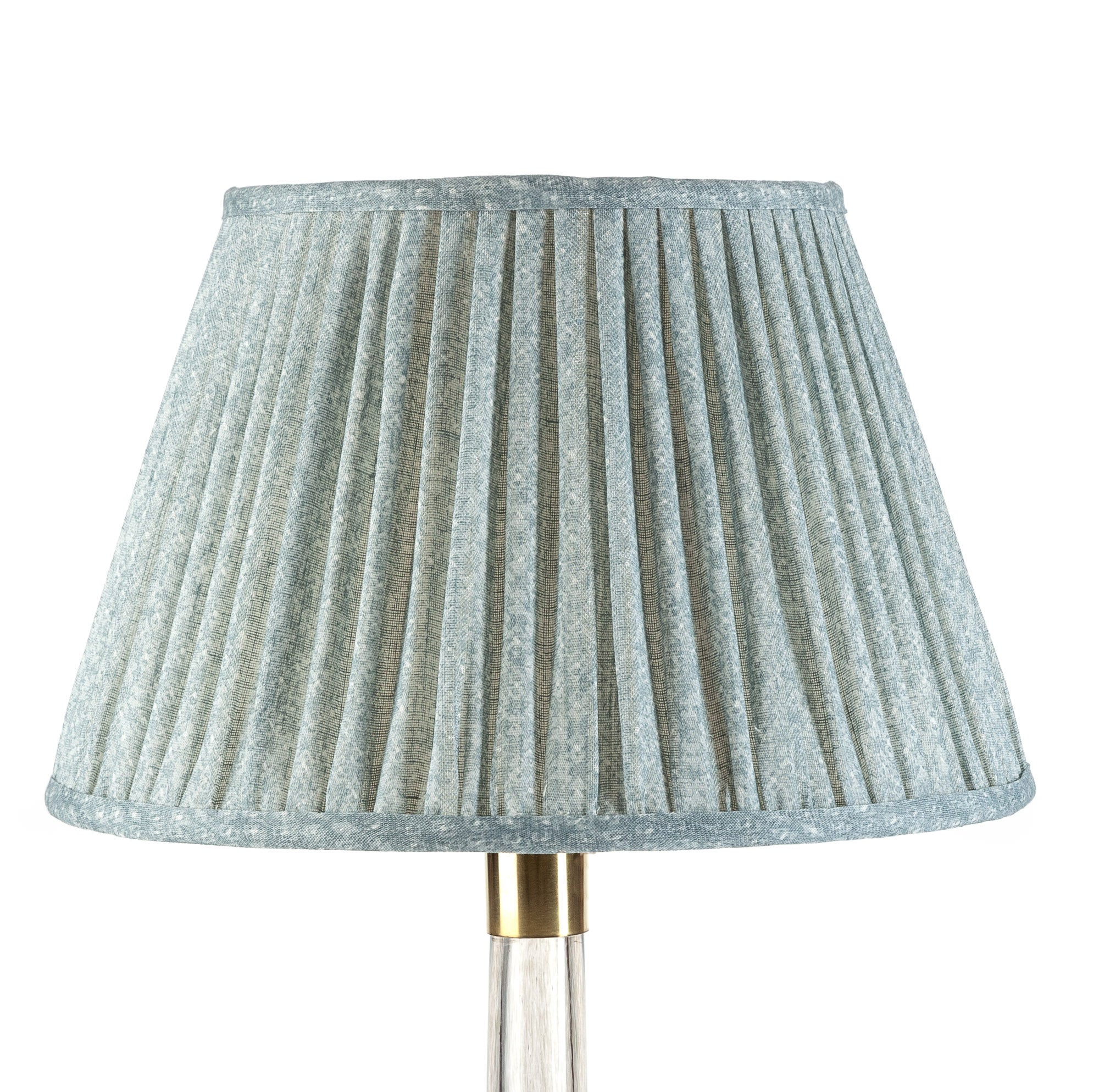 Fermoie Lampshade - Figured Linen in Blue