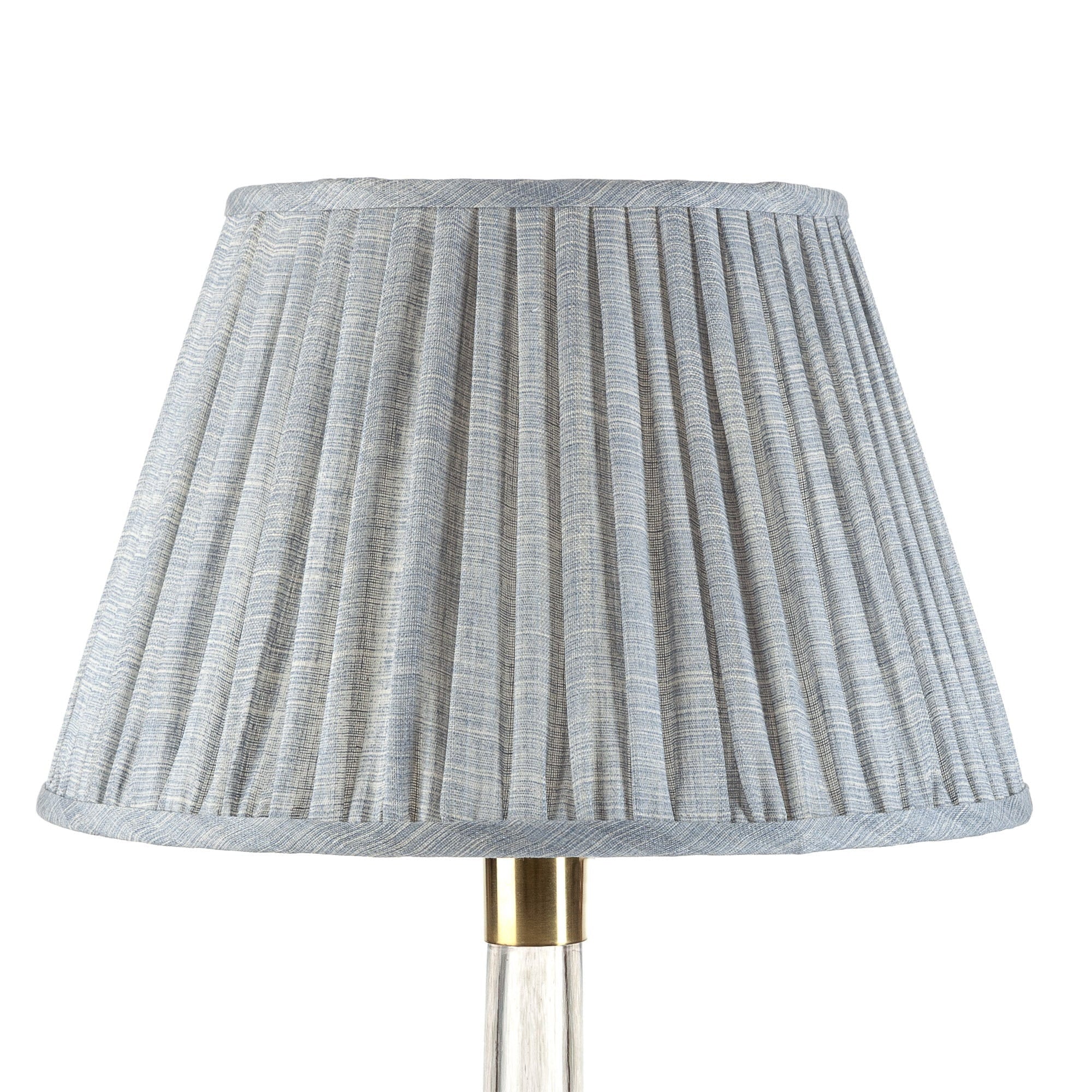 12" Fermoie Lampshade - Moire Linen in Blue - Lampshades - Fermoie - Newport Lamp & Shade Company